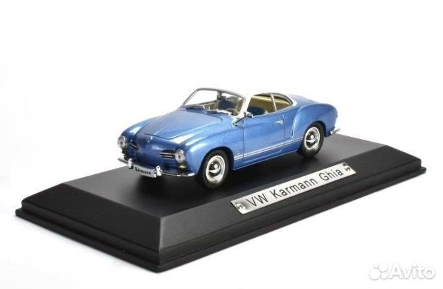 Коллекционная модель VW Karmann Ghia Convertible 1955 голубой 1:43