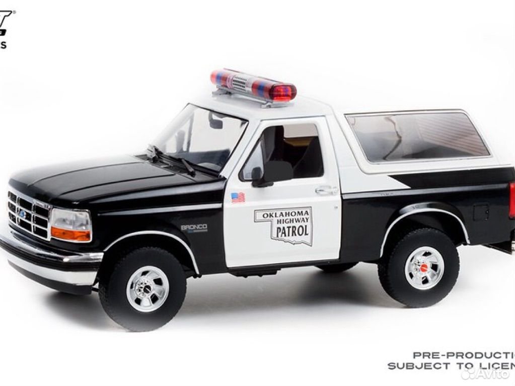 Коллекционная модель Ford Bronco "Oklahoma Highway Patrol" 1996 1:18