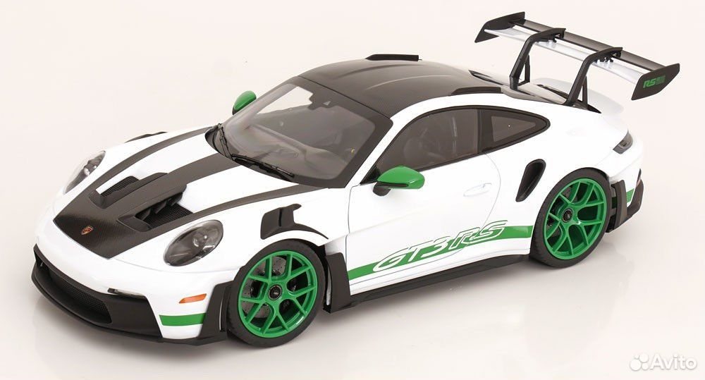 Коллекционная модель Porsche 911 GT3 RS 2022 White/Python Green 1:12